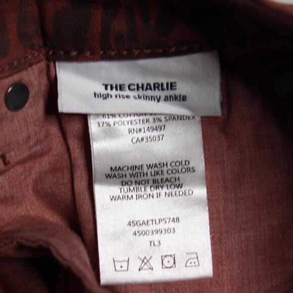 Joe’s Jeans The Charlie High Rise Skinny Ankle Leopard Print Jeans Sz 29 - Picture 6 of 8